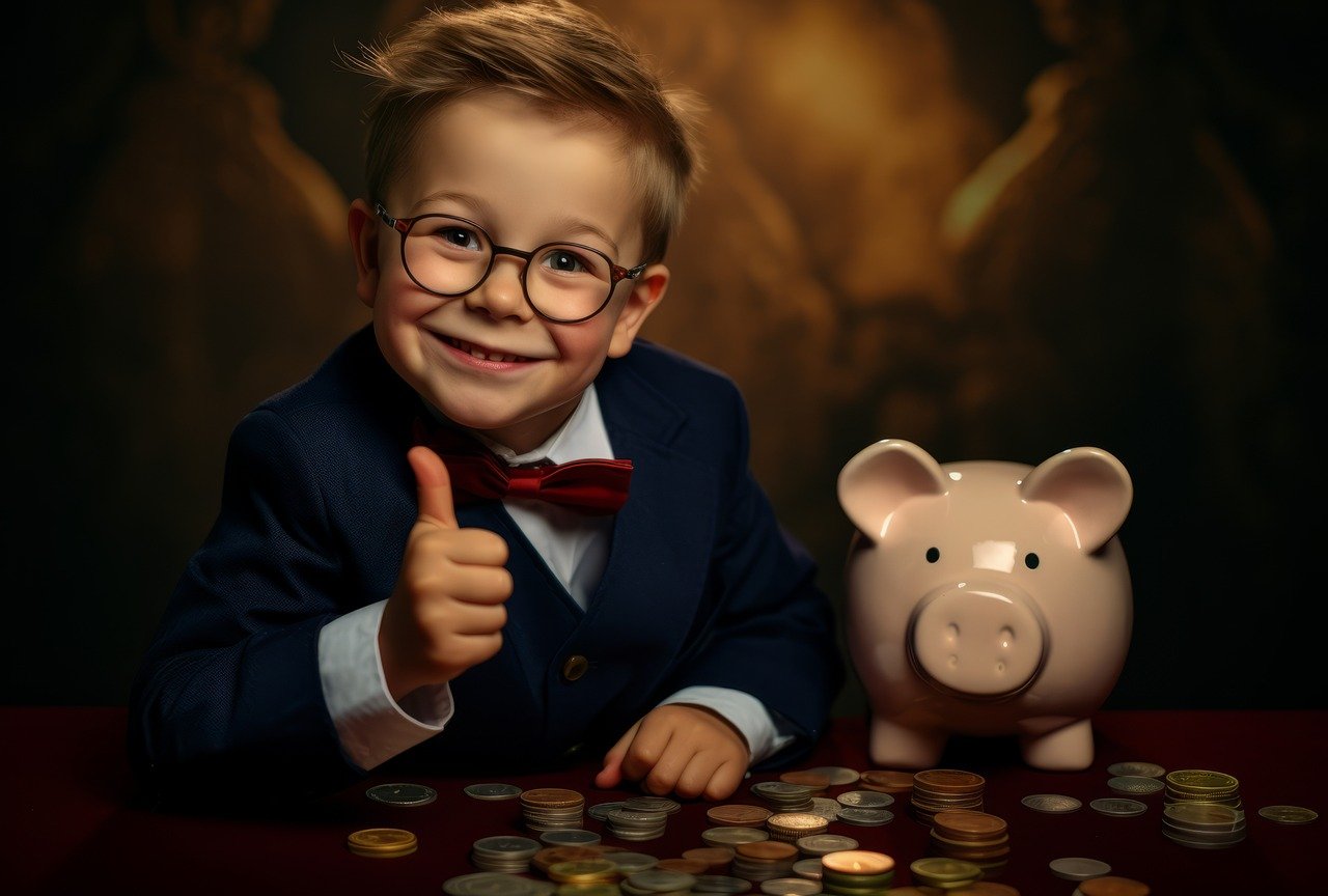 kid with piggy bank